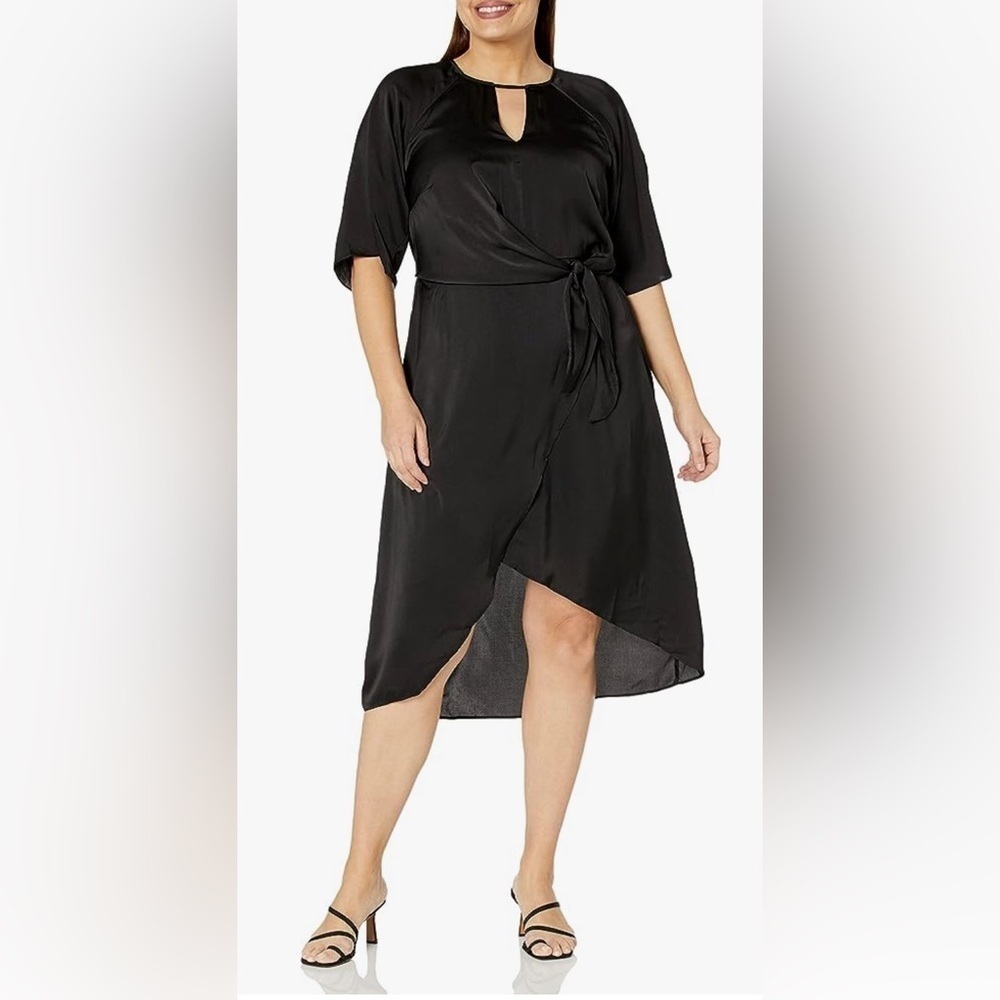 Nwot City Chic Size XXS/12 Black Sleek Tie Dress